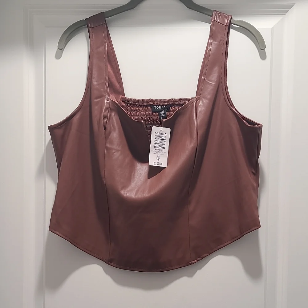 Torrid Perfect Skinny Faux Leather High-Rise Pants And Top 2 Piece Set - Picture 6 of 9